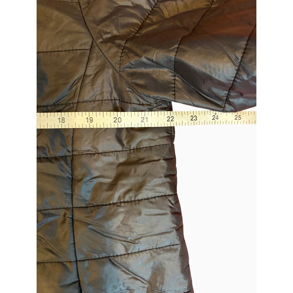 Eileen Fisher Women's Quilted Puffer Jacket L Black Snap Front Stand Collar - Picture 5 of 7